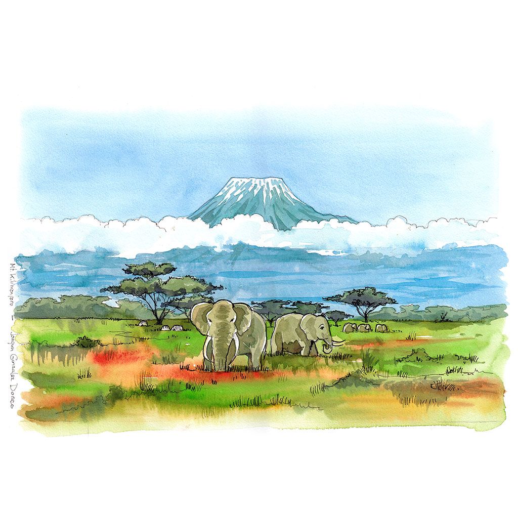 acuarela kilimanjaro