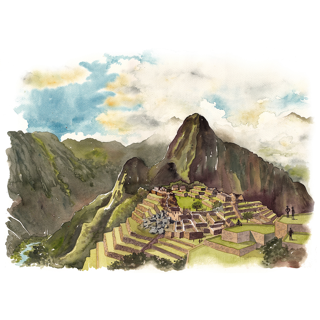 acuarela Machu Picchu