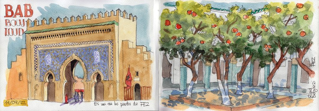 Dibujos a acuarela Marruecos