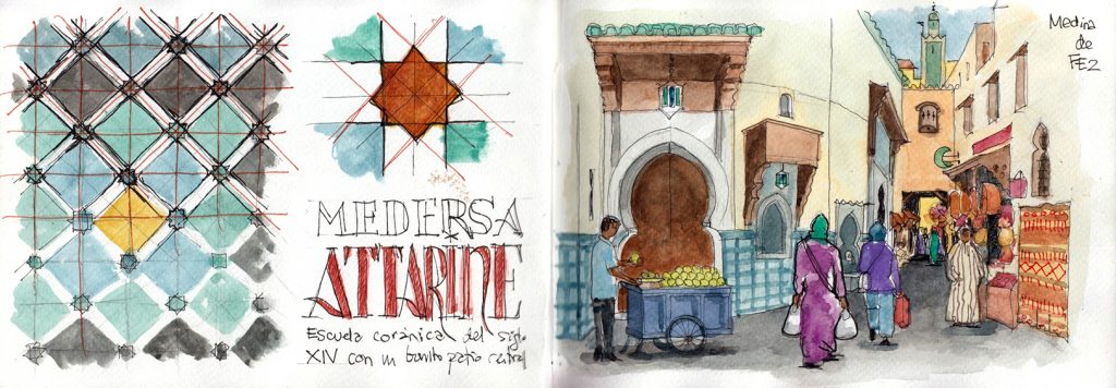 Dibujos a acuarela Marruecos