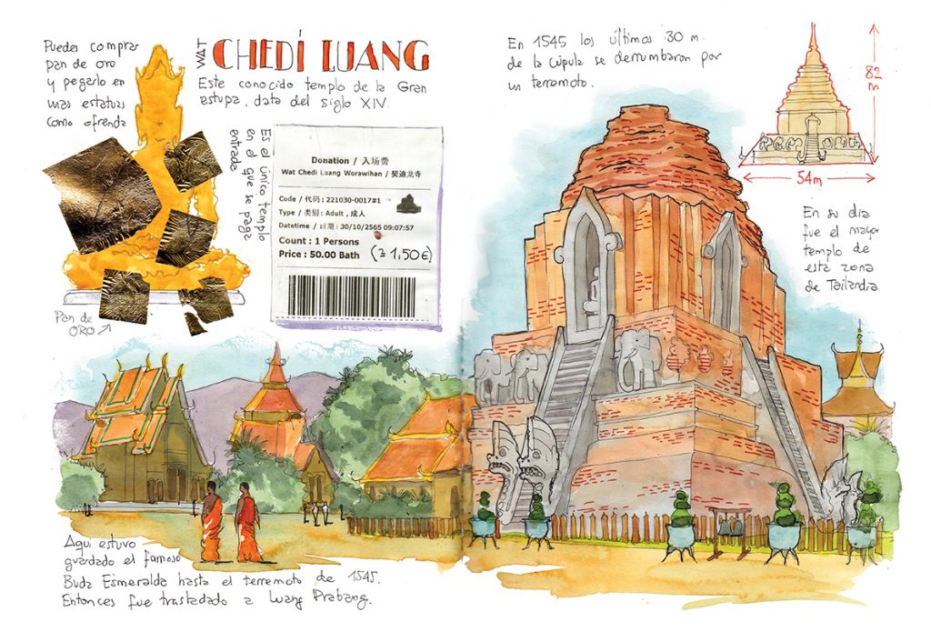 Tailandia cuaderno Tailandia cuaderno de viajes con acuarelas Chiang Mai