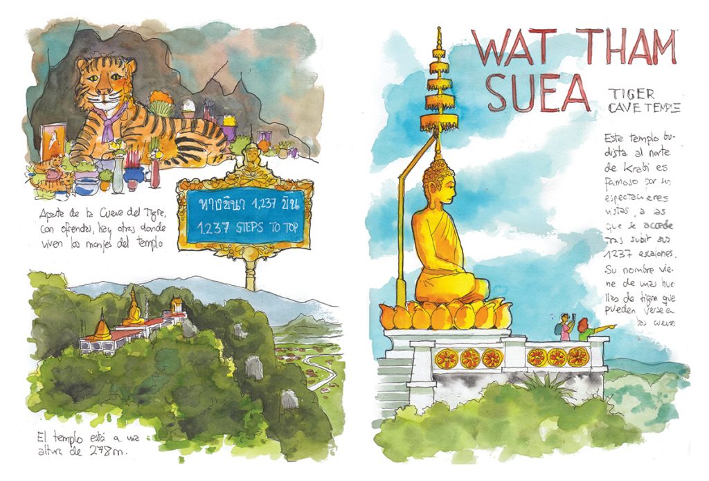 Tailandia cuaderno de viajes con acuarelas Krabi AoNang