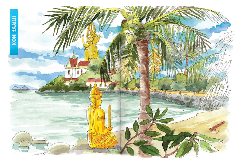 Tailandia cuaderno de viajes con acuarelas Koh Samui